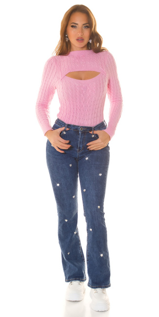 Musthave bootcut jeans hearts blauw